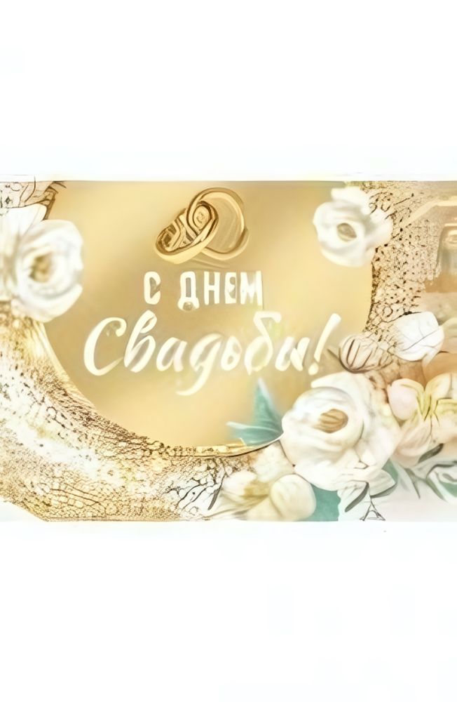 Конверт для денег 170х82 мм. золот. фольга &quot;С Днём Свадьбы!&quot; (Сфера)