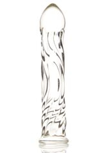 Стеклянный фаллоимитатор  Волна  - 17 см.