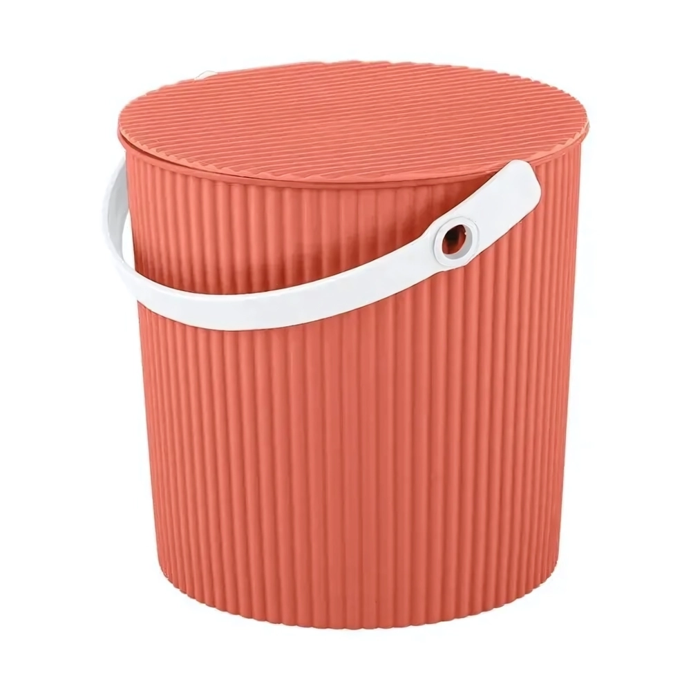Ведро с крышкой Универсал 10 л коралловый 285х635