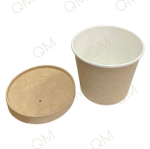 Круглый контейнер с крафт крышкой OSQ Round Bowl 400 (300шт/кор)