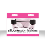 Чёрные силиконовые наручники Silicone Submissions Wrist Cuffs (Цвет: черный)