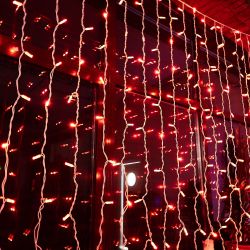 ULD-C2030-240-SWK RED IP67 Занавес светодиодный со статическим свечением. 3х2м. Соединяемый. 240 светодиодов. Красный свет. Провод белый. TM Uniel.