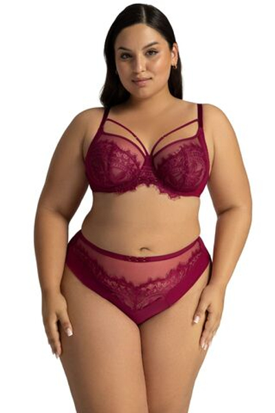 Трусики-бразилиана со средней линией талии Mystic (Размер: XXXL) (Цвет: бордовый)