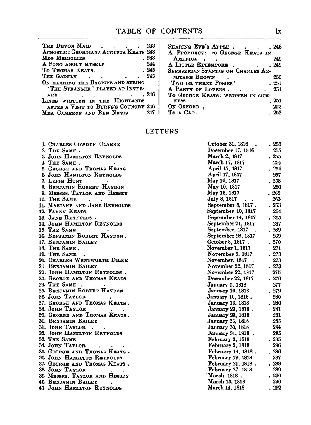 The complete poetical works and letters of John Keats | Keats John