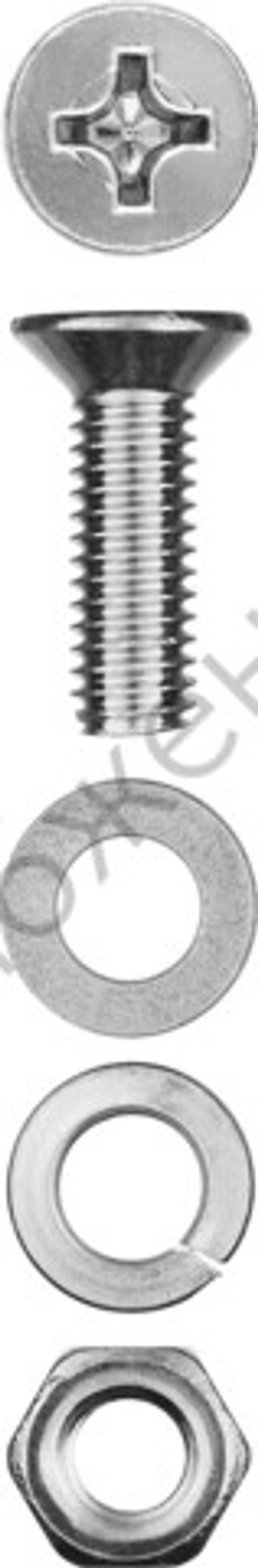 ЗУБР DIN 965 M6 x 20 мм, винт с гайкой и шайбами, 12 шт (303456-06-020)