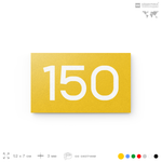 Номер на дверь 150, табличка на дверь для офиса, квартиры, кабинета, аудитории, склада, желтая 120х70 мм, Айдентика Технолоджи