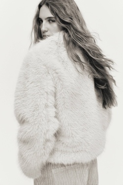 H&M Шуба из мягкого искусственного меха, кремовый