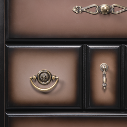 Комод Пандора - 2 с 4 ящиками и 2 полками Орех Оберджин Шоколад