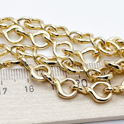 Цепочка, цвет золото, размер звена 15*8,5 мм, цена за 50 см