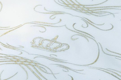 Пододеяльник 200х200 Christian Fischbacher Luxury Nights Crown 709 золотая вышивка Швейцария фрагмент