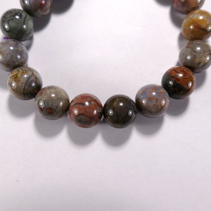 Бусина из агата Алашанского, рисунчатого, шар гладкий 12 мм