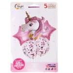 Воздушные шары 5 шт. «Милый Единорожек» (10045см - Единорог, 45см,12»/24см)