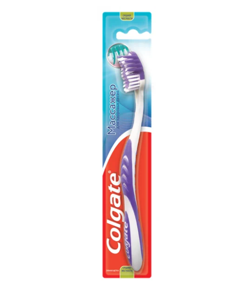 Colgate Щетка зубная Массажер, средняя жесткость