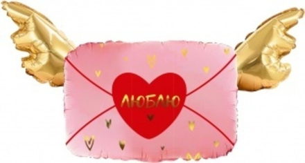 Шар (35""/89 см) Фигура, Люблю, Письмо Валентинка, 1 шт. в уп. А13