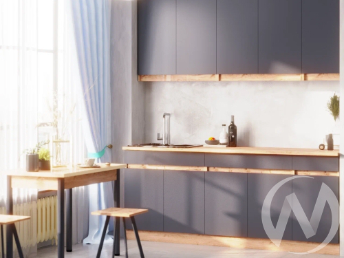 Кухня Ольвия-7 ЛДСП 2;0м (дуб вотан/антрацит)