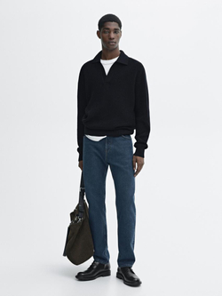 Massimo Dutti Джинсы облегающего кроя с эффектом потертости, индиго