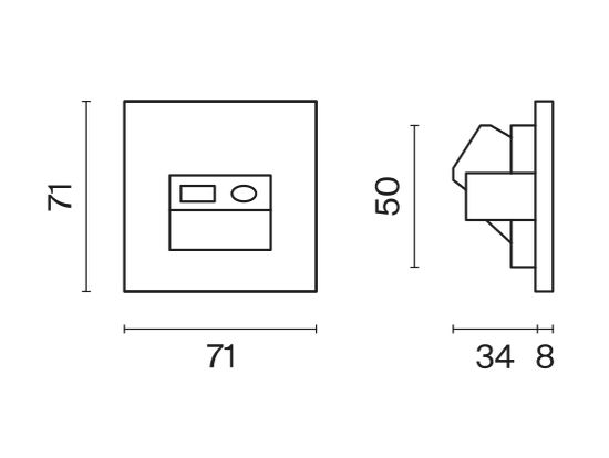 Розетка телевизионная встраиваемая VOLTUM S70 TV+RJ45 кат. 6, (белый глянцевый)