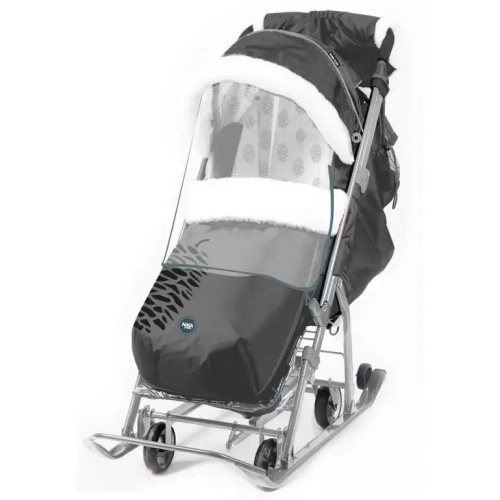 Санки-коляска "Ника детям 7-5K" НД7-5K (черный с шишкой)