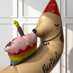 Фольгированный шар-фигура «Happy Birthday. Такса в колпаке», 109 см