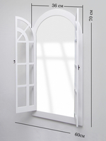 Зеркало на стену интерьерное в раме, фальш-окно "Окно-арка" 77*43 см Elenadecor