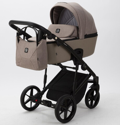 Детская коляска Adamex Mobi 3 в 1 M-PS110 (ТЕМНО-БЕЖЕВЫЙ+ТЕМНО-БЕЖ.КОЖА)