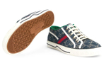 GUCCI Gucci Tennis 1977 Denim fashion sneakers men's Blue, white and red