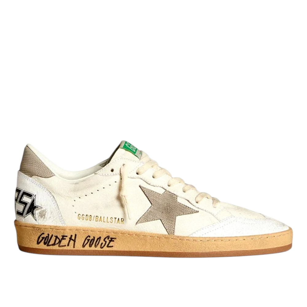 Женские кеды Golden Goose Ball Star Nappa leather with Grey Nubuk star and Grey heel tab