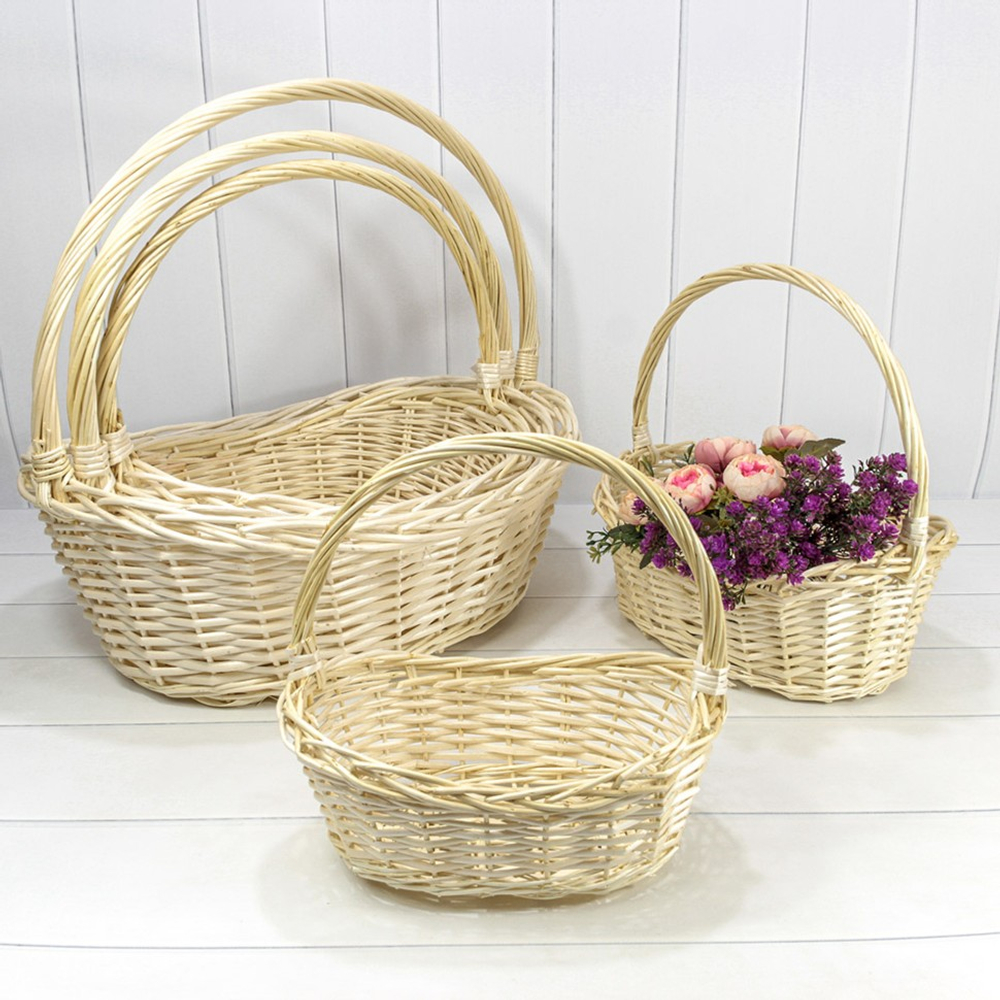 Корзина 58х47х17/51 (±5%) см Набор 5шт "Китайский слиток" с ручкой (Натуральный)