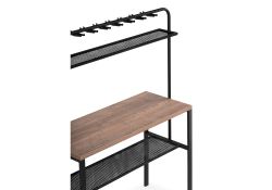 Барный стол Нари 120х50х171 галифакс олово / черный матовый