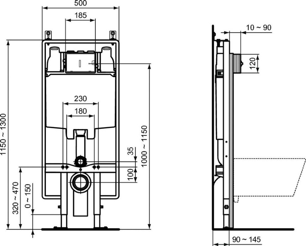 Встраиваемая инсталляция Ideal Standard PROSYS R027867