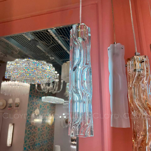 Подвесной светильник Cloyd ICEBERG-A P1 / Ø8 см - латунь - прозрачн. стекло (арт.11668)