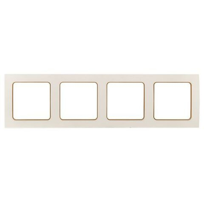 Стокгольм Рамка 4-местная белая с линией цвета шампань EKF PROxima