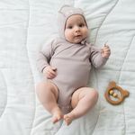 Боди-кимоно с длинным рукавом "Экрю" 0+