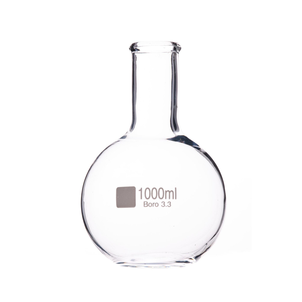 Колба плоскодонная, 1000 мл, без шлифа