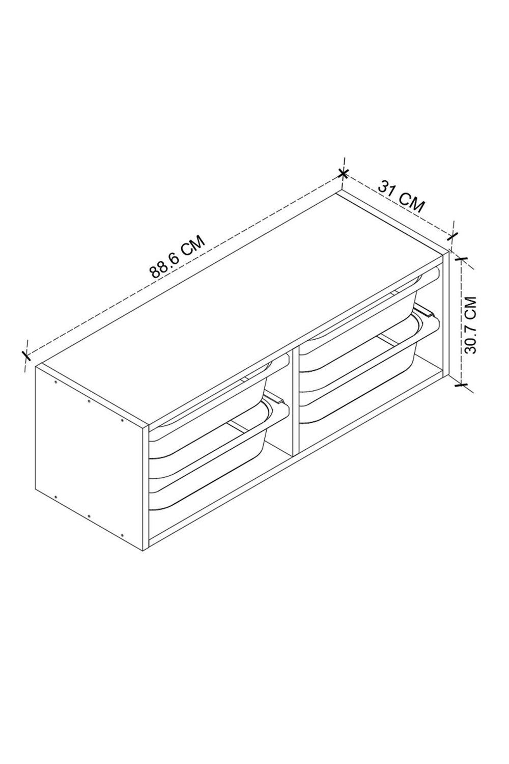 Стеллаж AYCA подвесной - сосна