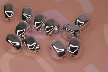 Бусина акрил серебро 22х19 мм