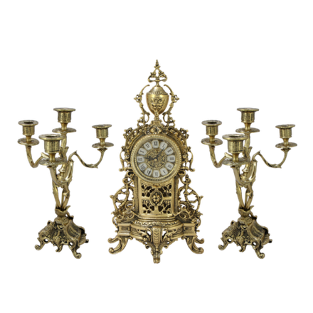 Bello De Bronze Каминные часы с канделябрами "Кафедрал Ново Пендулино"