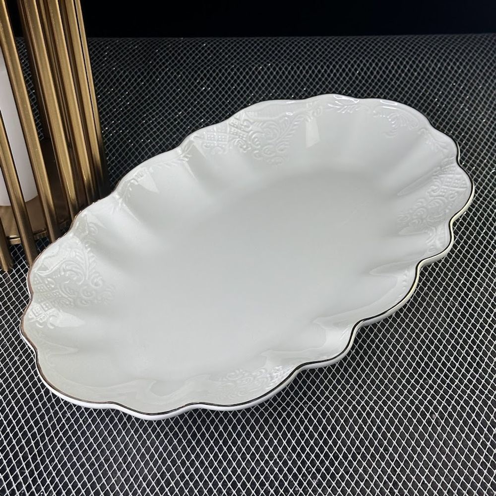 Lenardi 226-190 Блюдо 46см MARIA GOLD в под.уп.(х6)Фарфор