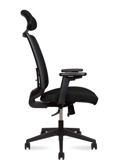 Кресло офисное Норден / Миллер / Miller / черный пластик / чераня ткань / черная сетка