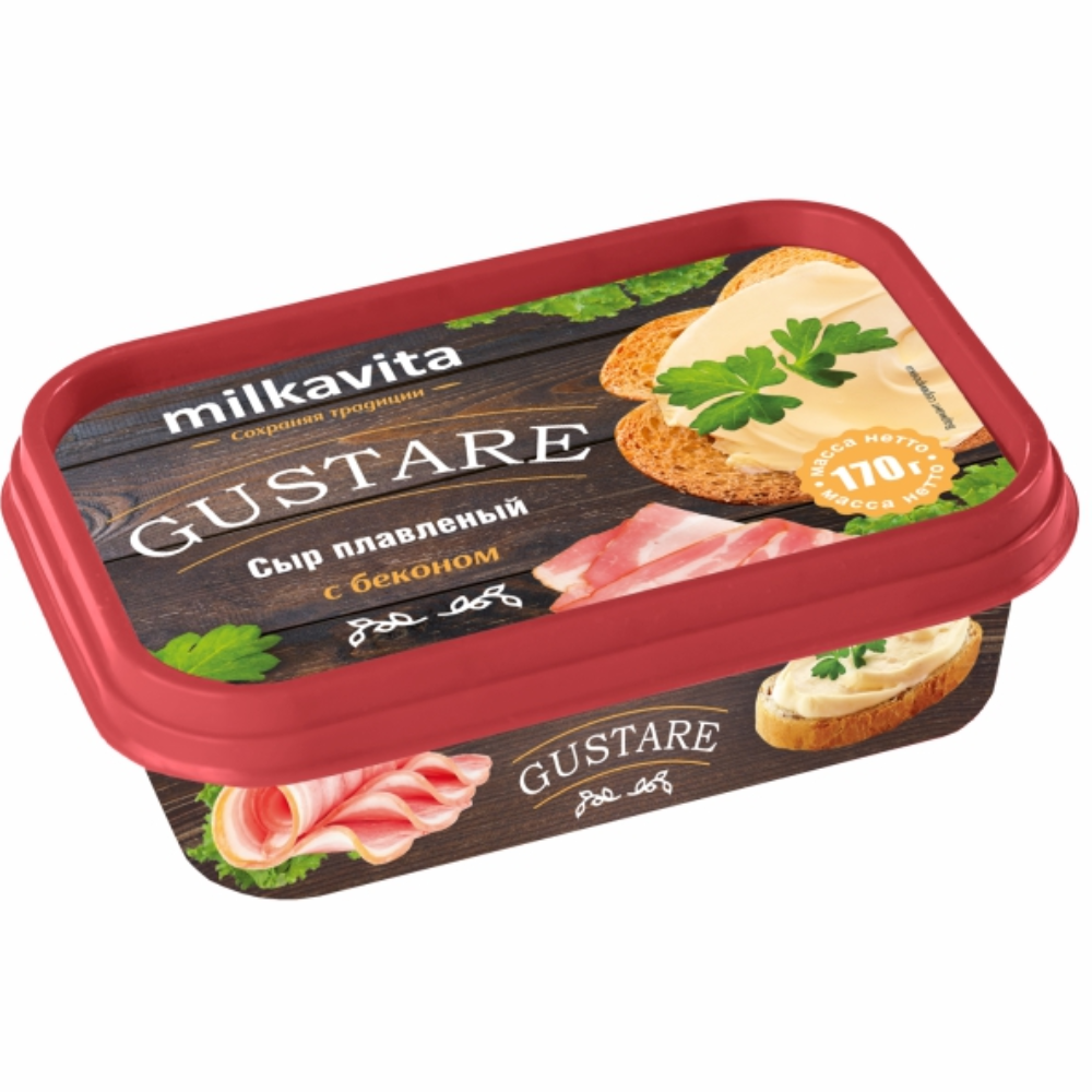 Сыр плавленный Milkavita с беконом 170 гр