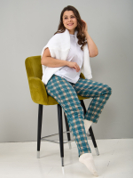 Брюки Б-18/морволна-оранжклетка