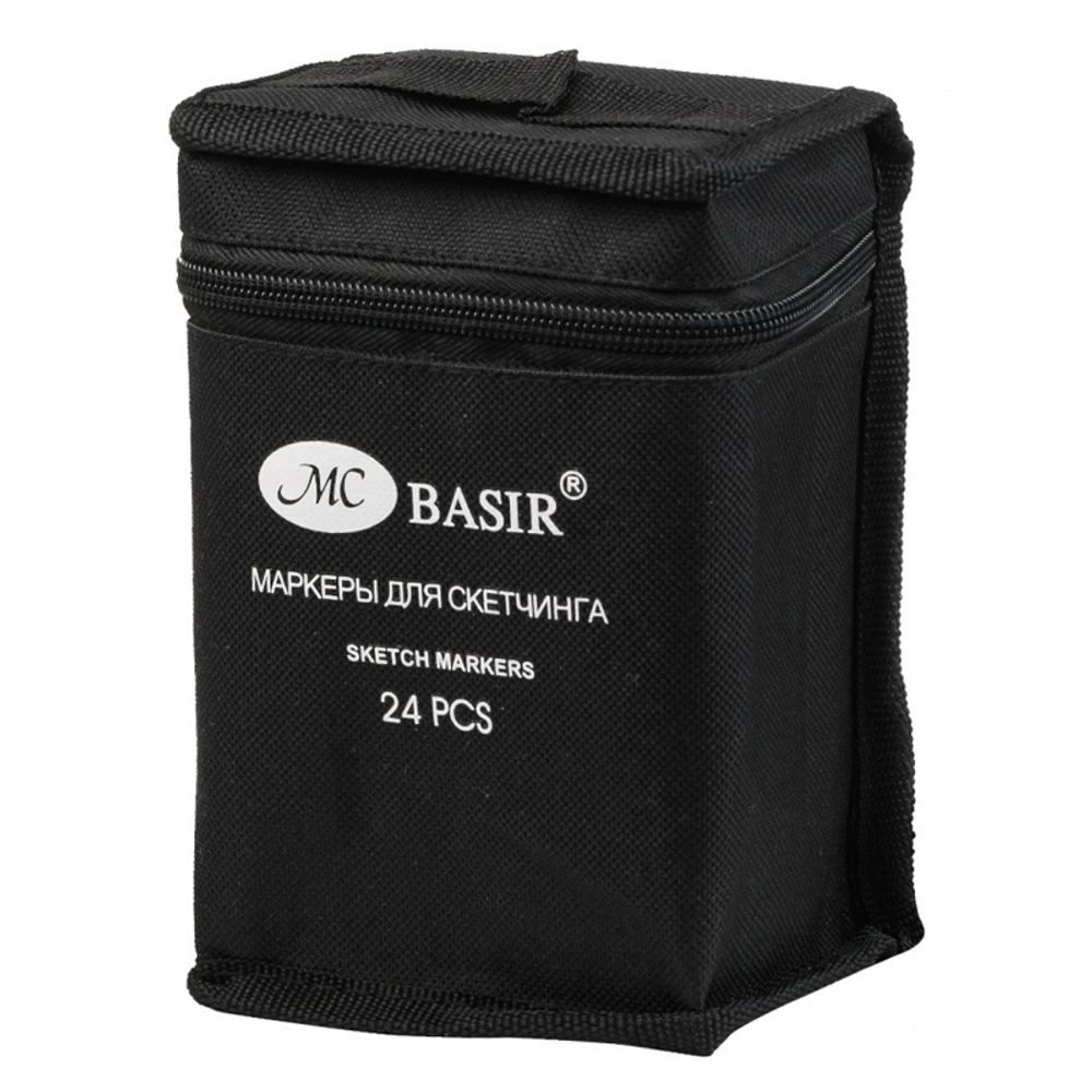 Маркер для скетчинга, двусторонние, Basir, четырёхгранные, 15 мм, спиртовые, 24 шт