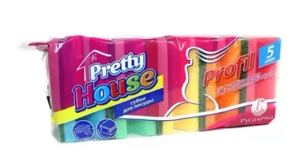 PRETTY HOUSE губка д/посуды Profil 5шт *40