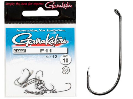 Крючки Gamakatsu F11 NEW LABEL HOOKS BLACK разм. 10 12шт.
