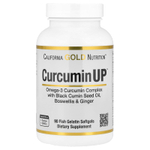 California Gold Nutrition, CurcuminUP™ с комплексом куркумина и омега-3, маслом из семян чёрного тмина, босвеллией и имбирём, 90 капсул из рыбьего желатина