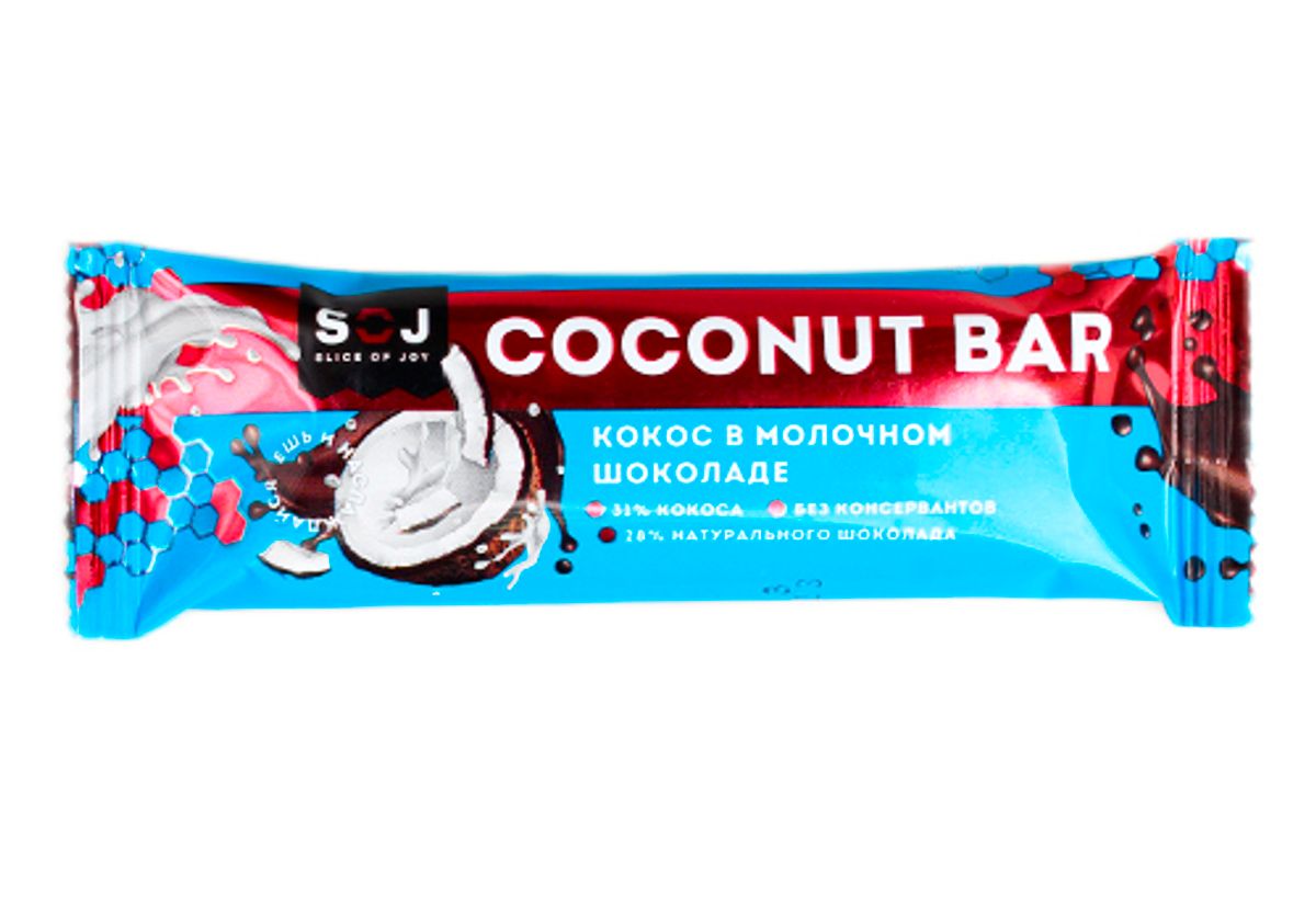 Кокосовый батончик Coconut Bar с ванильно-сливочным вкусом, 40г