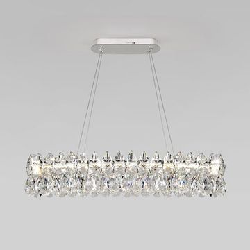 Подвесная светодиодная люстра с хрусталем 66W 3000К/4000К/6000К 90372/1 хром Marvel Bogate's