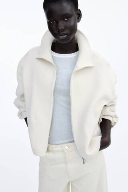 H&M Шерстяная куртка ручной работы, кремовый