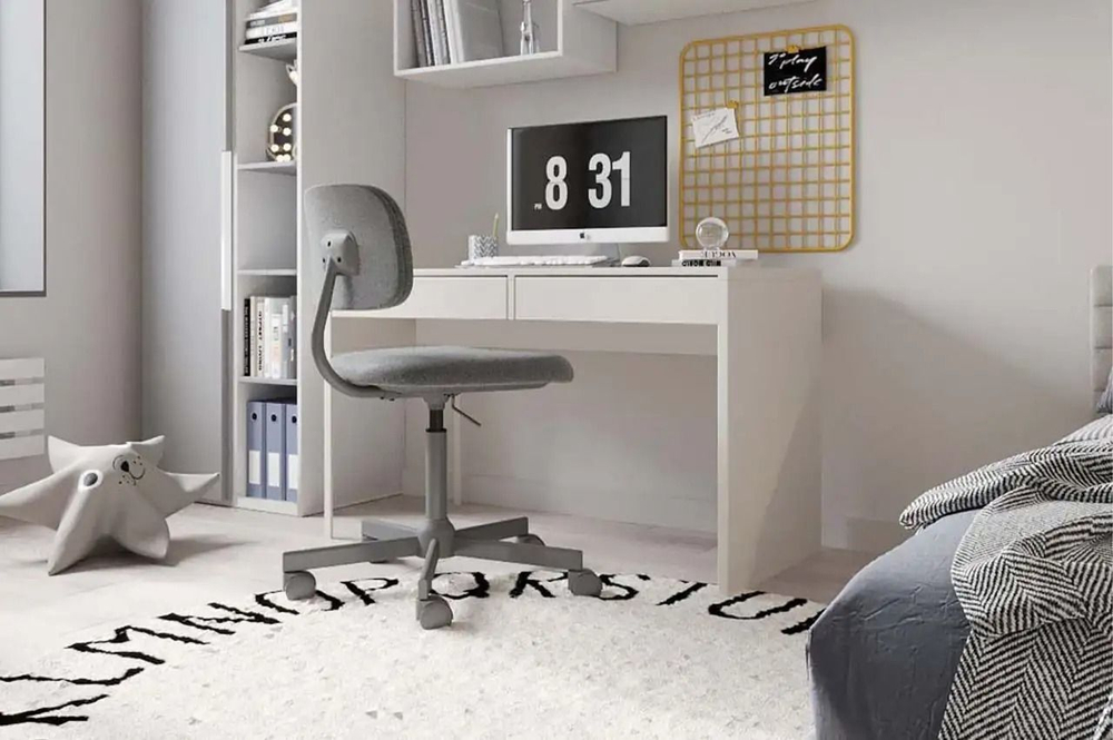 Стол письменный с ящиками Дуб Табачный/Чёрный Графит, МАРКЕ, 120х60х75,5 см