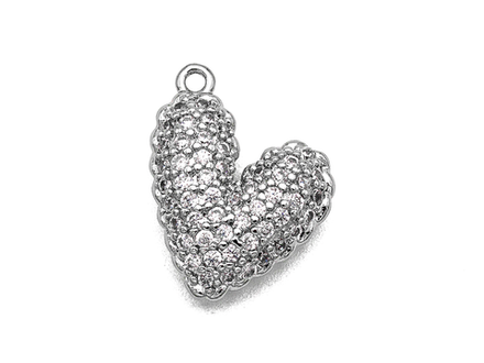 Подвеска "Сердце" 15мм, со стразами